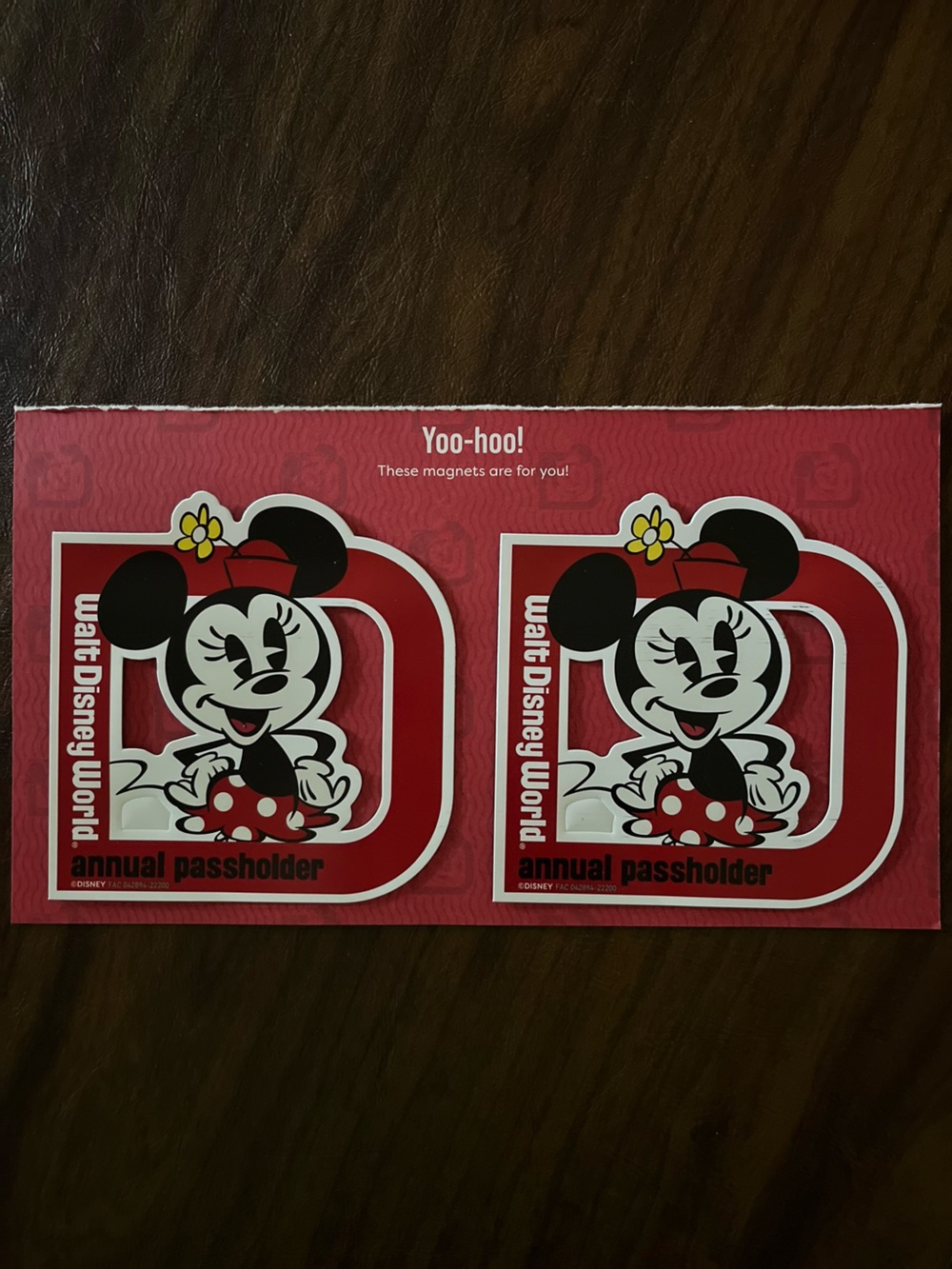 New Walt Disney World Annual Passholder Magnets (Set of 2) - Minnie Mouse